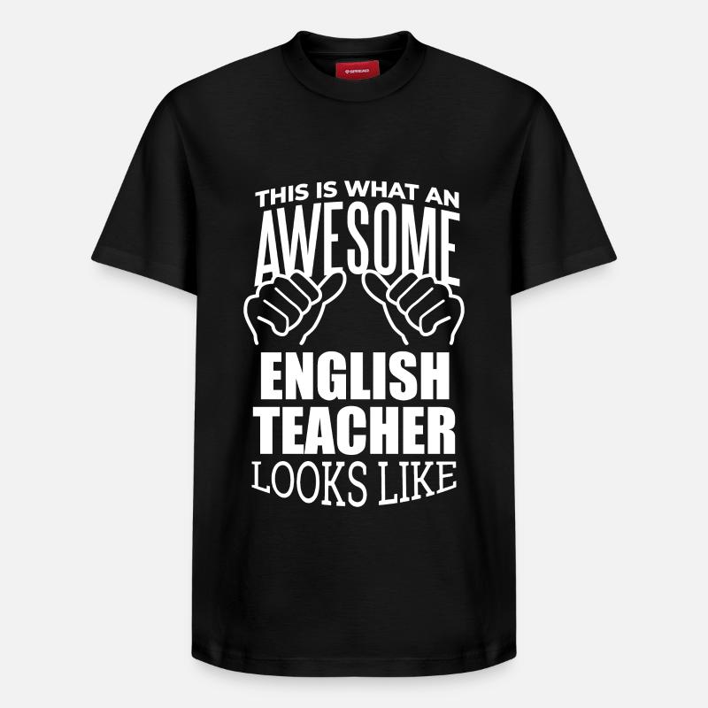 Englisch - Relaxed Unisex Supima Cotton T-Shirt – von SPREAD - Schwarz