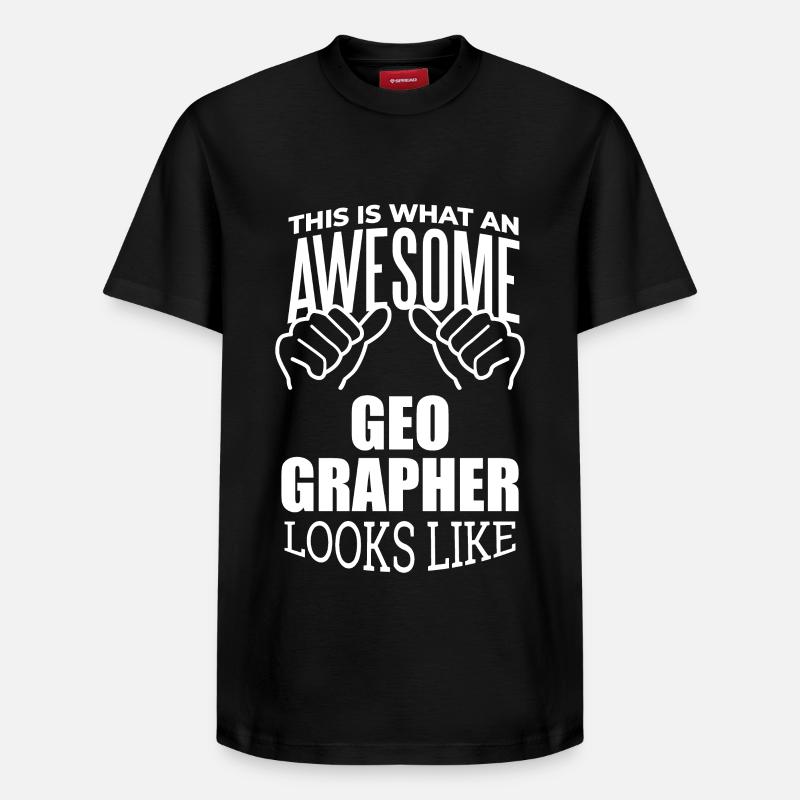 géographie - T-shirt unisexe décontracté en coton Supima – de SPREAD - noir