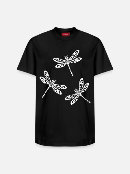 trio de libellules blanches - T-shirt unisexe décontracté en coton Supima – de SPREAD - noir