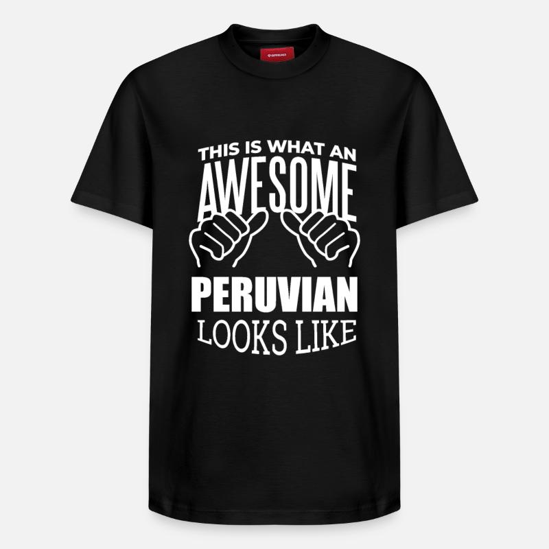 Peru - Relaxed Unisex Supima Cotton T-Shirt – von SPREAD - Schwarz