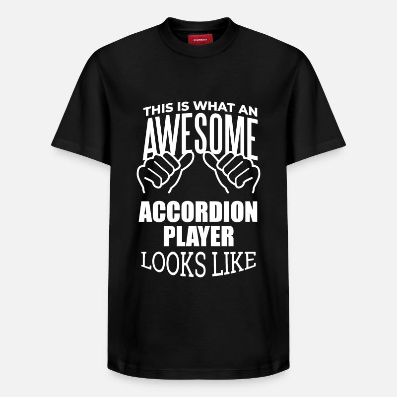 Akkordeon - Relaxed Unisex Supima Cotton T-Shirt – von SPREAD - Schwarz