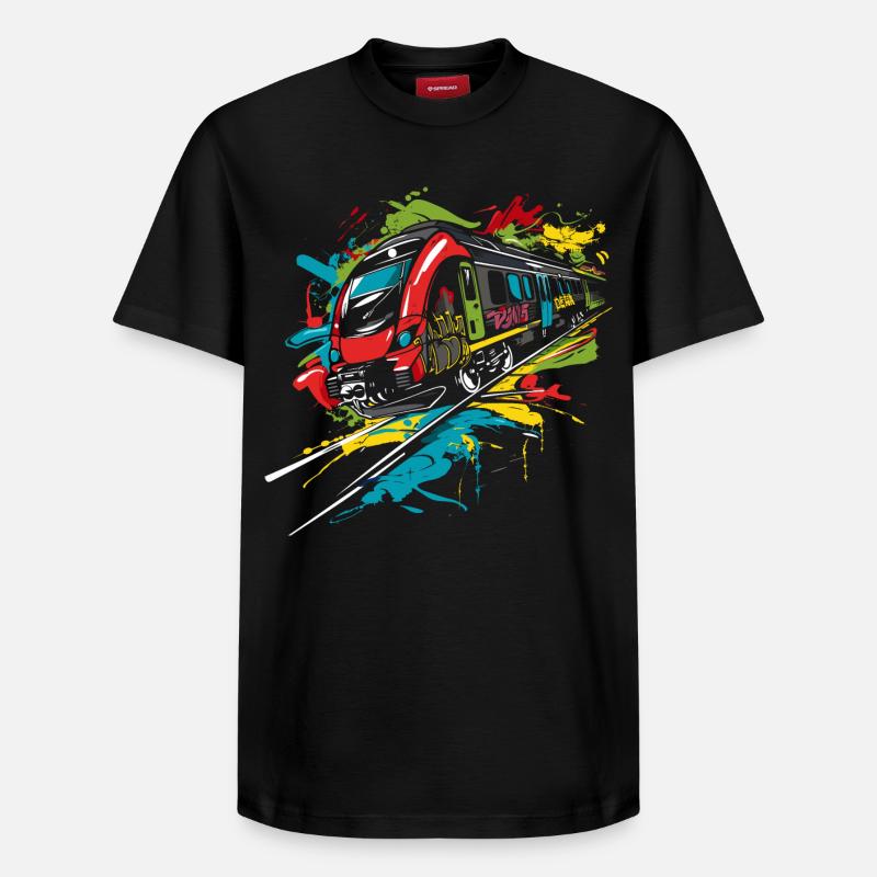 Graffiti Eisenbahn - Relaxed Unisex Supima Cotton T-Shirt – von SPREAD - Schwarz