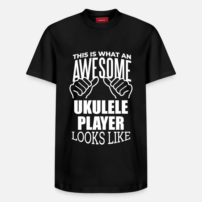 Ukulele - Relaxed Unisex Supima Cotton T-Shirt – von SPREAD - Schwarz