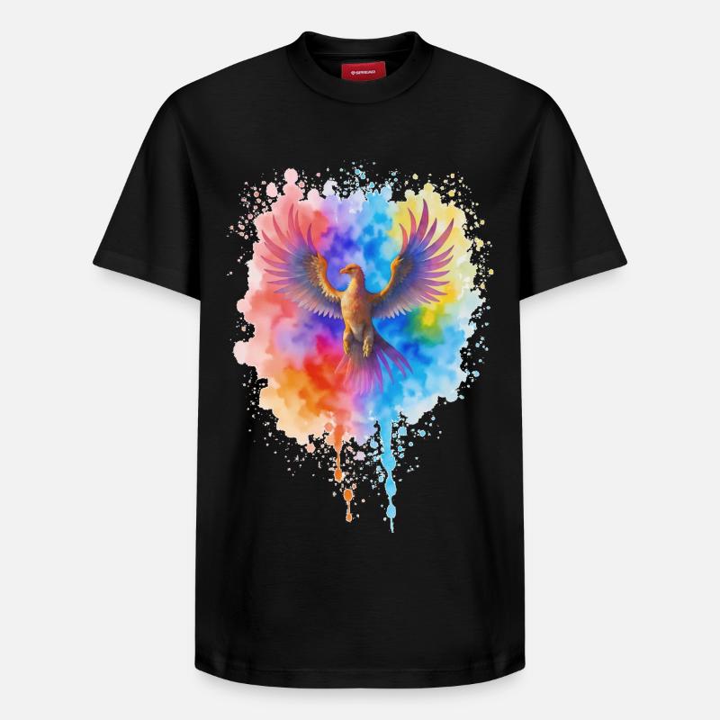 Phénix aquarelle précipité - T-shirt unisexe décontracté en coton Supima – de SPREAD - noir