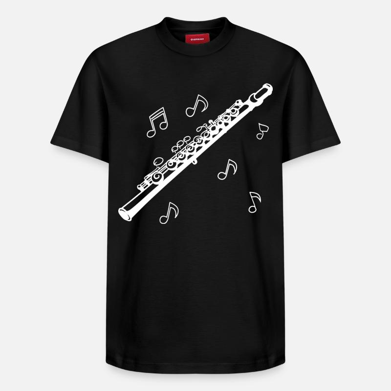 Flöte - Relaxed Unisex Supima Cotton T-Shirt – von SPREAD - Schwarz