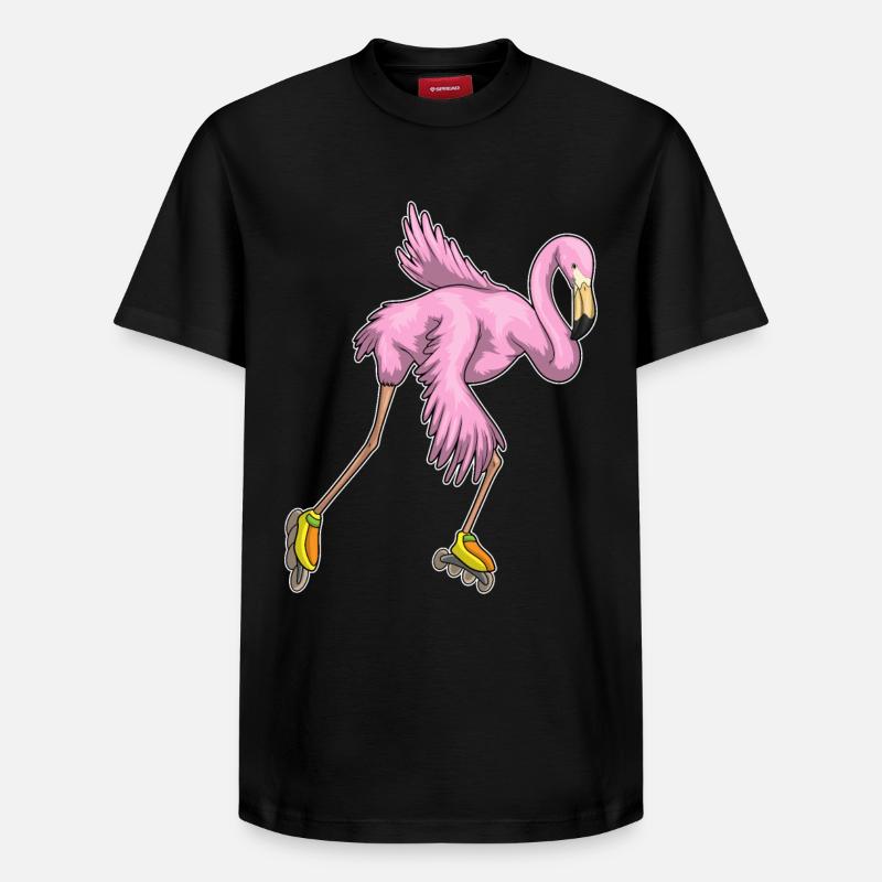 Flamingo Inline skating Rollschuhe - Relaxed Unisex Supima Cotton T-Shirt – von SPREAD - Schwarz