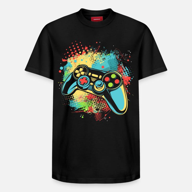 Gamepad - Relaxed Unisex Supima Cotton T-Shirt – von SPREAD - Schwarz