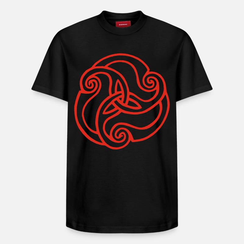 Fleur rouge à trois pétales - T-shirt unisexe décontracté en coton Supima – de SPREAD - noir