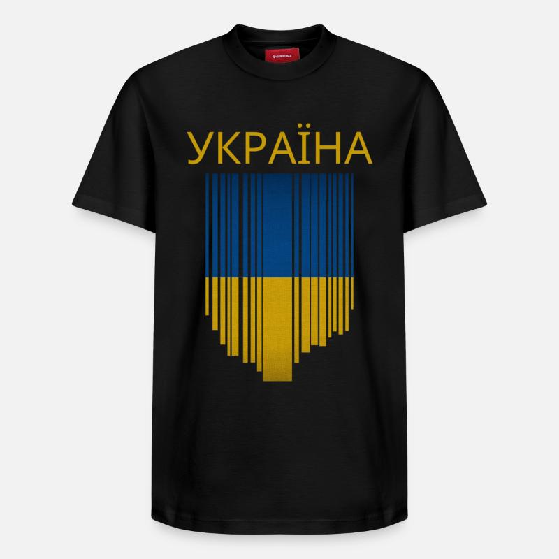 Drapeau ukrainien, fierté ukrainienne - T-shirt unisexe décontracté en coton Supima – de SPREAD - noir