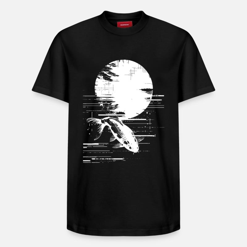 Dessin de pêche - T-shirt unisexe décontracté en coton Supima – de SPREAD - noir