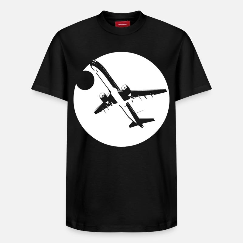 Dessin d’aviateur - T-shirt unisexe décontracté en coton Supima – de SPREAD - noir