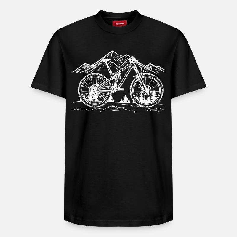 Dessin VTT - T-shirt unisexe décontracté en coton Supima – de SPREAD - noir