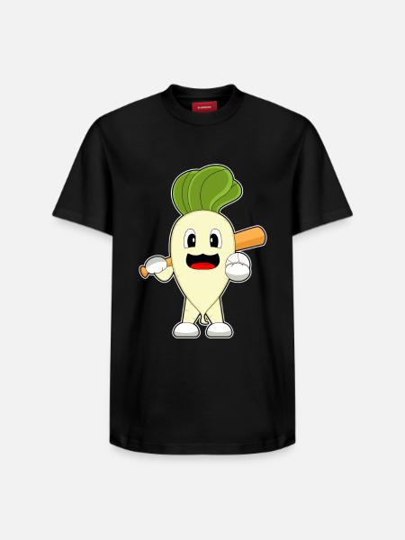 Radish Baseball Baseball Bat - Relaxed Unisex Supima Cotton T-Shirt – by SPREAD - black