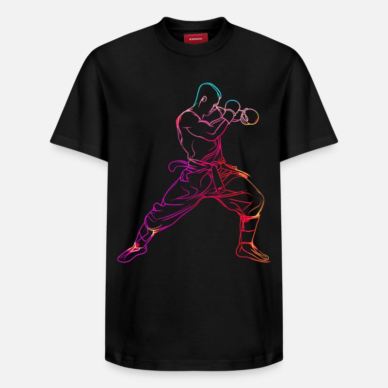 Oldschool Kickboxer - Relaxed Unisex Supima Cotton T-Shirt – von SPREAD - Schwarz