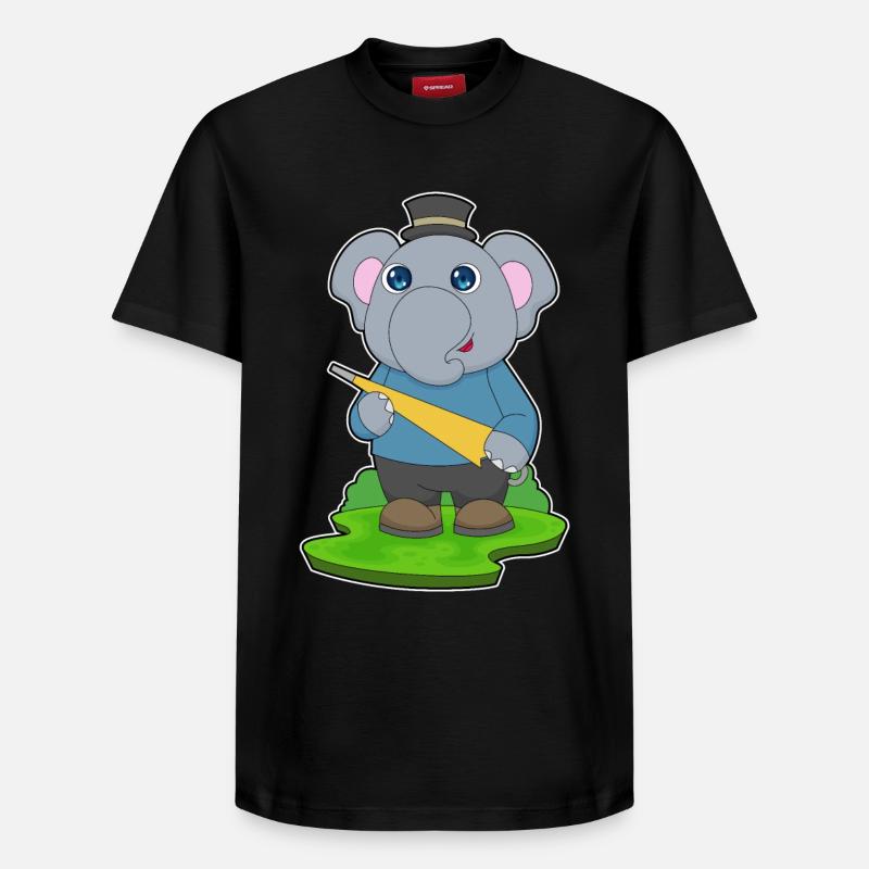 Elephant Rain Umbrella - Relaxed Unisex Supima Cotton T-Shirt – by SPREAD - black