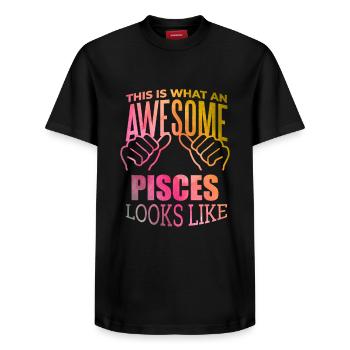 Poissons - T-shirt unisexe décontracté en coton Supima – de SPREAD - noir - Devant - AI Model Female 172 light (172cm) & AI Model Male 178 light (178cm)
