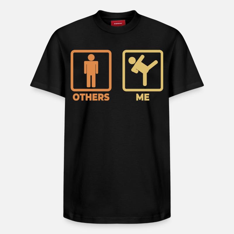 Karate Strichfiguren - Relaxed Unisex Supima Cotton T-Shirt – von SPREAD - Schwarz