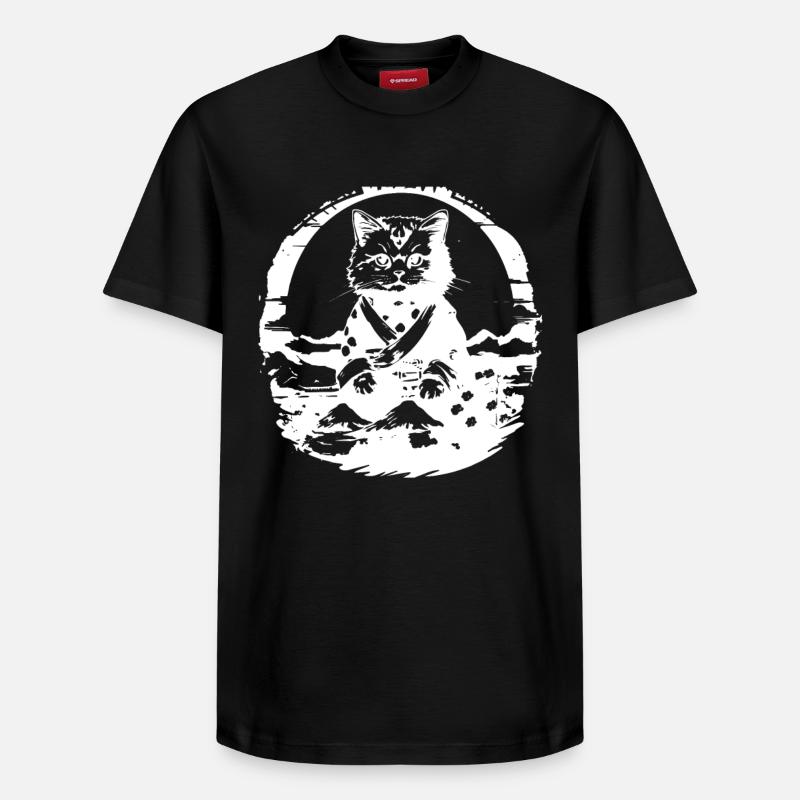 Chat japonais - T-shirt unisexe décontracté en coton Supima – de SPREAD - noir