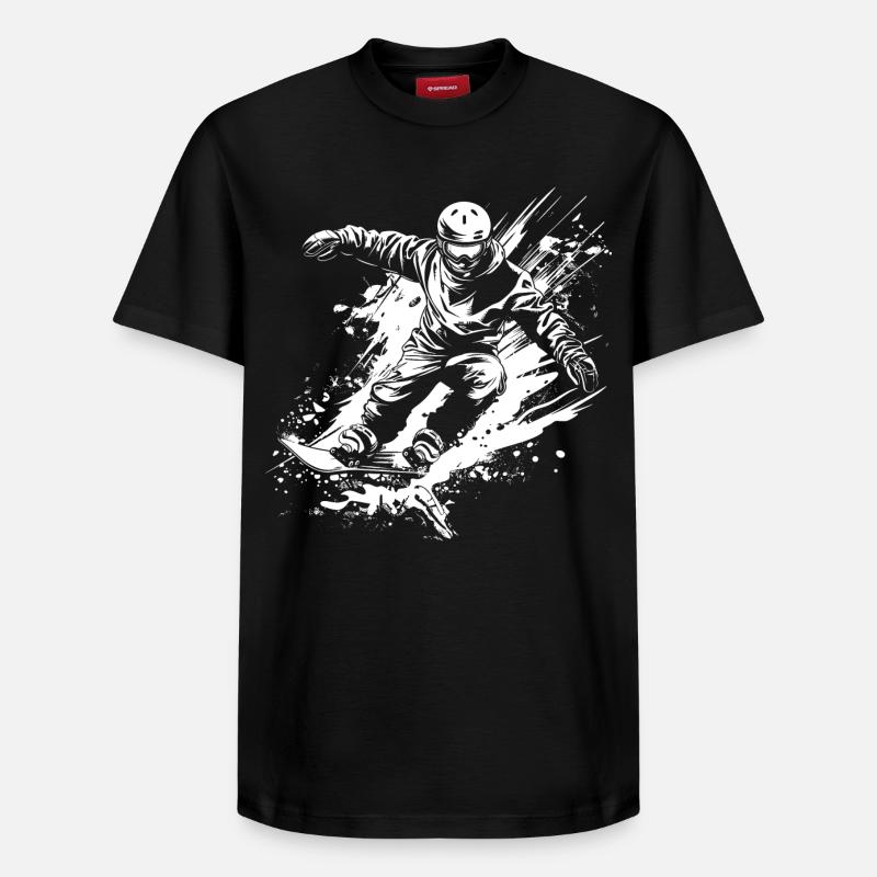 Snowboarder - Relaxed Unisex Supima Cotton T-Shirt – von SPREAD - Schwarz