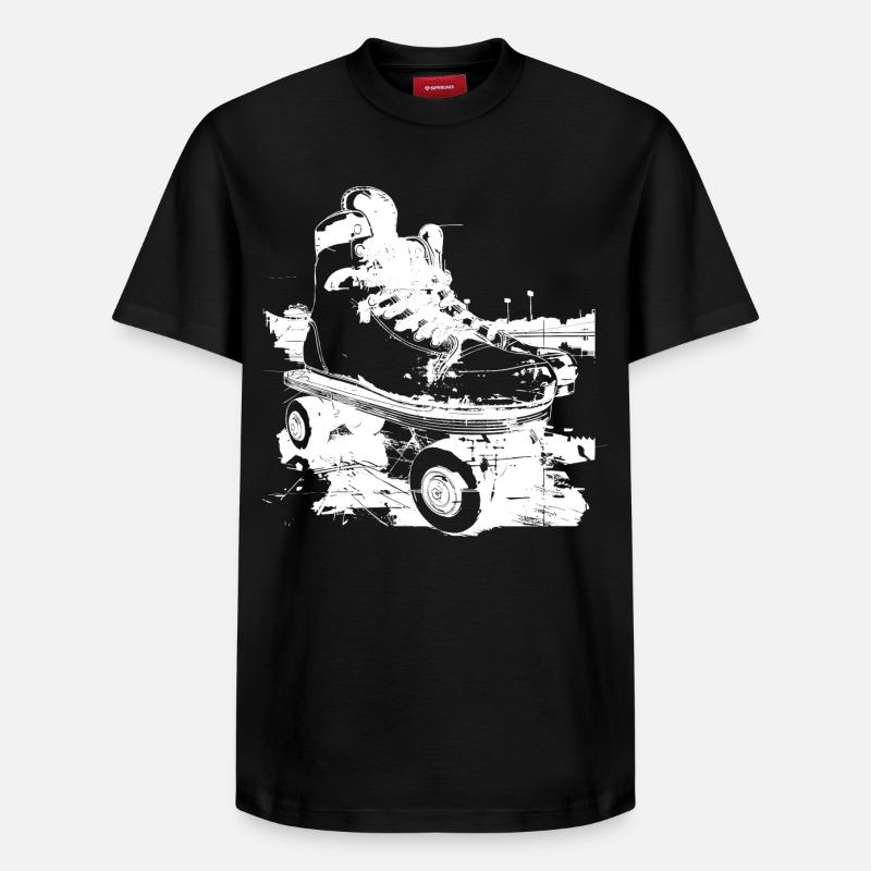 Rollerskates Grafik - Relaxed Unisex Supima Cotton T-Shirt – von SPREAD - Schwarz