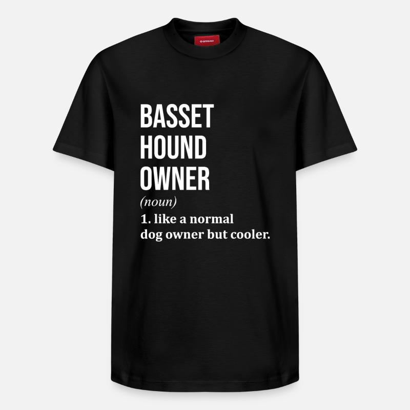 Basset Hound - T-shirt unisexe décontracté en coton Supima – de SPREAD - noir