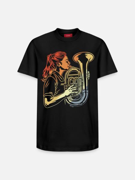 Tuba players - Relaxed Unisex Supima Cotton T-Shirt – by SPREAD - black