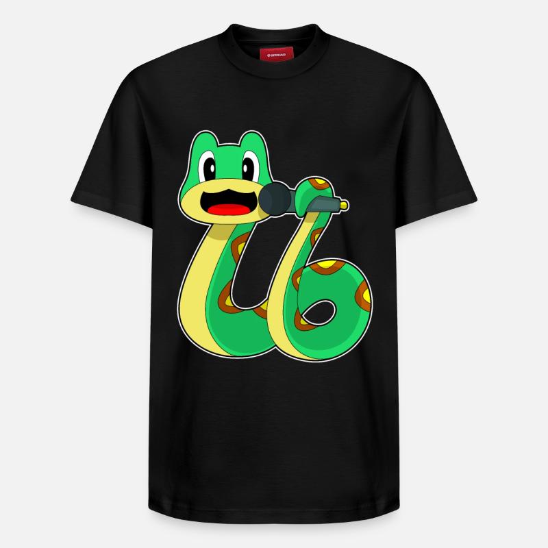 Snake Singer Microphone Musique - T-shirt unisexe décontracté en coton Supima – de SPREAD - noir