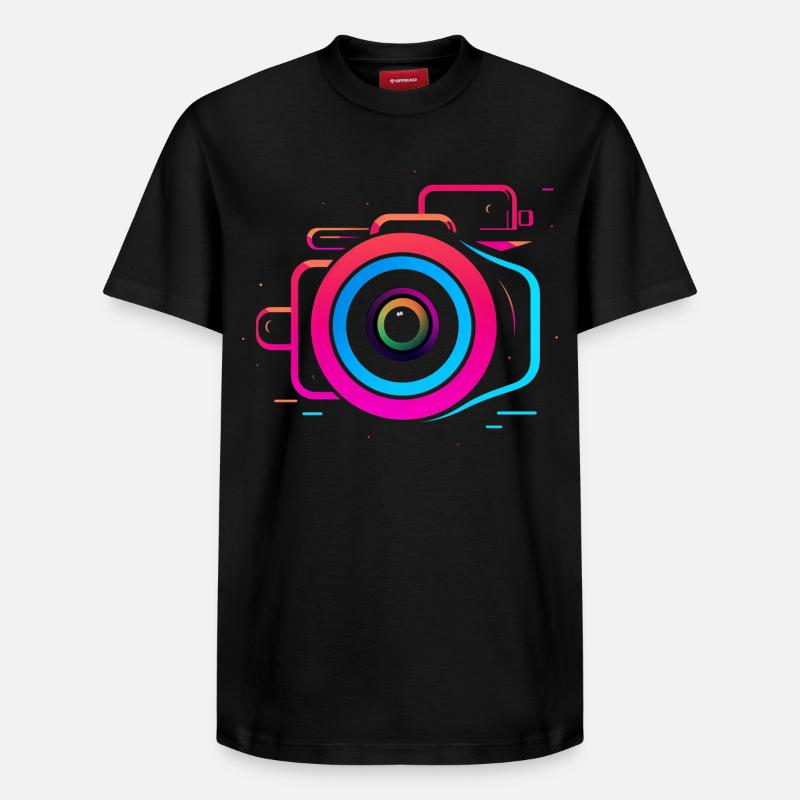 Camera Synthwave Style - Relaxed Unisex Supima Cotton T-Shirt – by SPREAD - black
