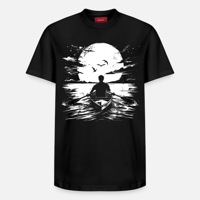 Dessin du rameur - T-shirt unisexe décontracté en coton Supima – de SPREAD - noir