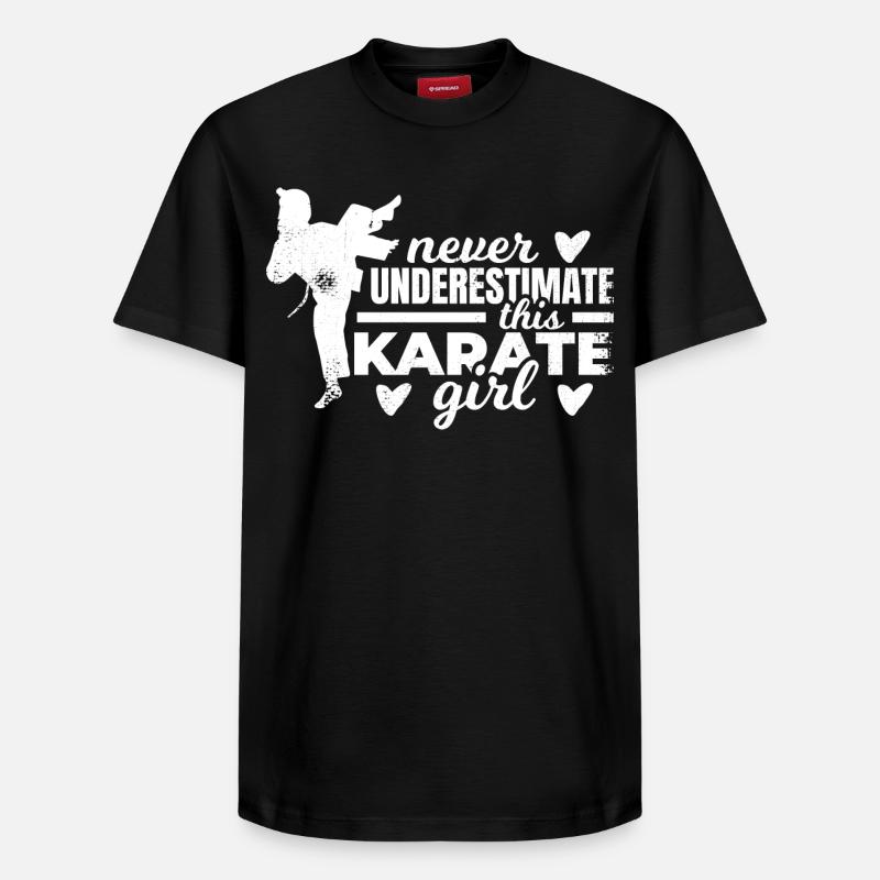 Karate Mädchen - Relaxed Unisex Supima Cotton T-Shirt – von SPREAD - Schwarz