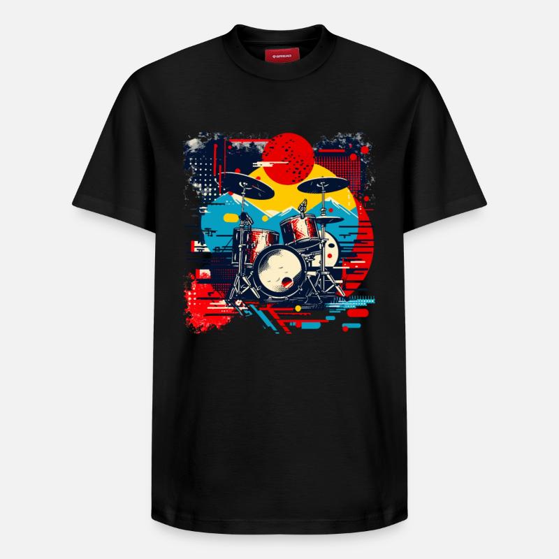 Percussion - T-shirt unisexe décontracté en coton Supima – de SPREAD - noir