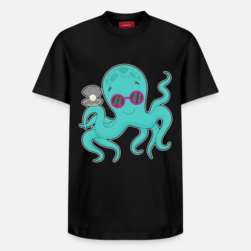 Octopus Bead - Relaxed Unisex Supima Cotton T-Shirt – by SPREAD - black
