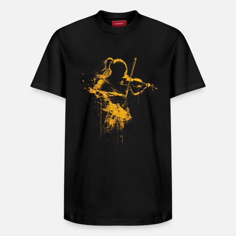 Geigenmädchen - Relaxed Unisex Supima Cotton T-Shirt – von SPREAD - Schwarz