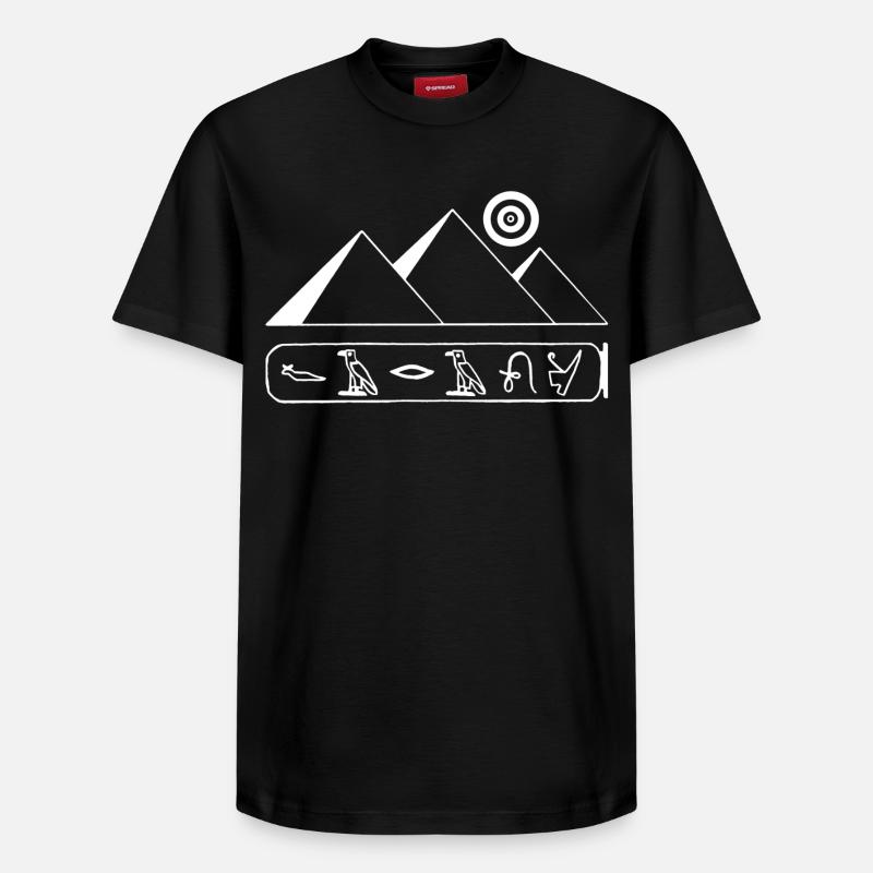 Pyramides et pharaon blanc - T-shirt unisexe décontracté en coton Supima – de SPREAD - noir