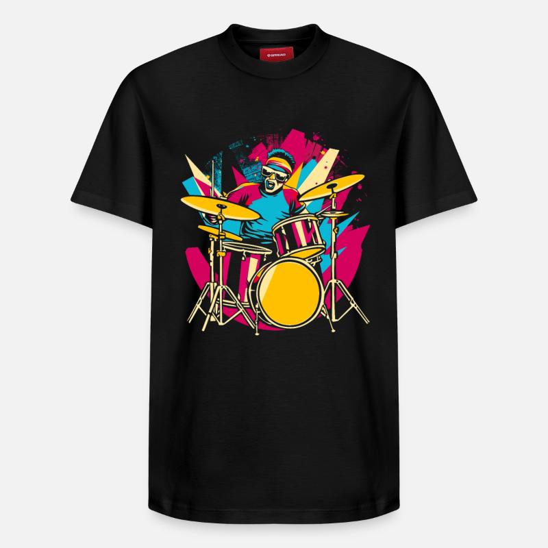 Batteur Synthwave - T-shirt unisexe décontracté en coton Supima – de SPREAD - noir