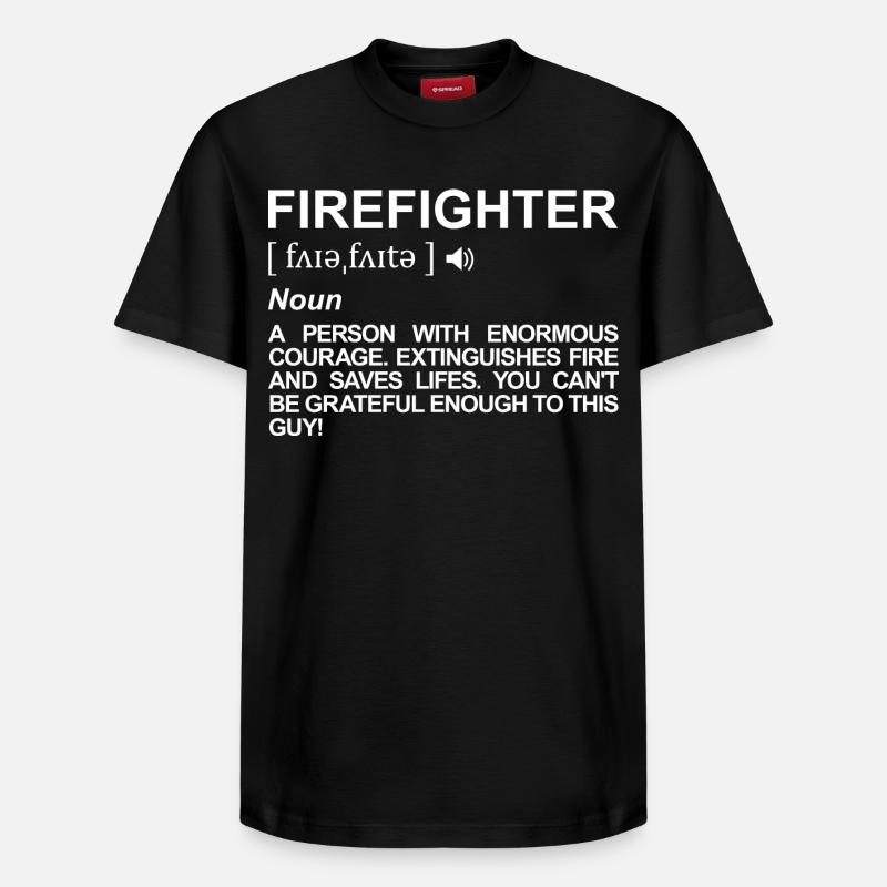 Définition de pompier - T-shirt unisexe décontracté en coton Supima – de SPREAD - noir