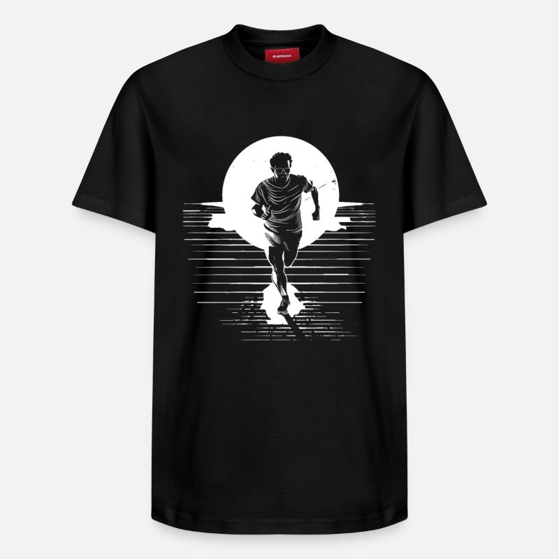 Dessin de garçon marathon - T-shirt unisexe décontracté en coton Supima – de SPREAD - noir