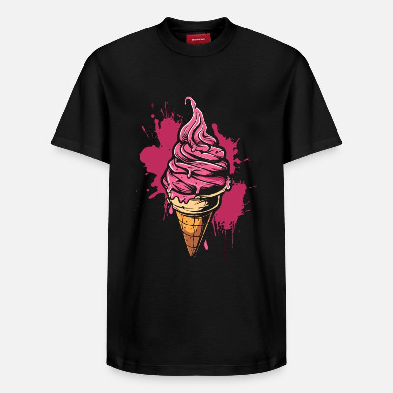 Softeis Farbkleckse - Relaxed Unisex Supima Cotton T-Shirt – by SPREAD - black