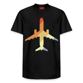 Avion rétro - T-shirt unisexe décontracté en coton Supima – de SPREAD - noir - Devant - AI Model Female 172 light (172cm) & AI Model Male 178 light (178cm)