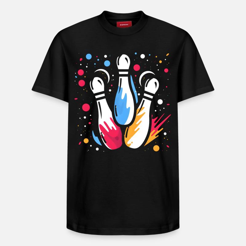 Quilles rétro - T-shirt unisexe décontracté en coton Supima – de SPREAD - noir