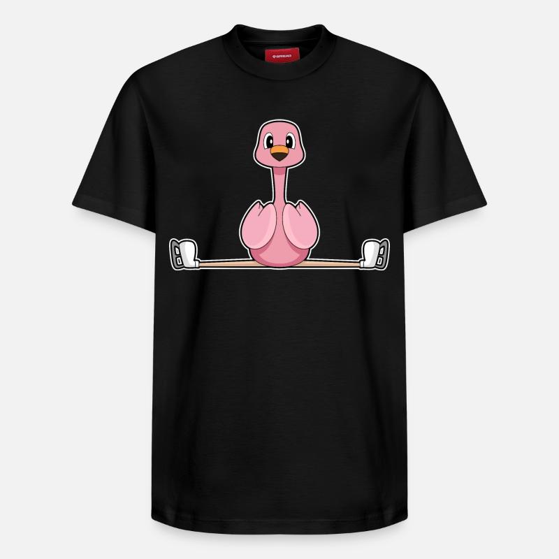 Flamingo patins à glace - T-shirt unisexe décontracté en coton Supima – de SPREAD - noir