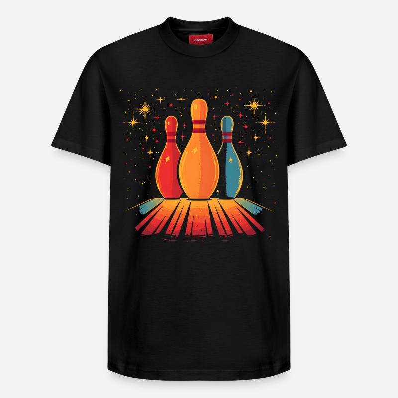 Bowling Retro - Relaxed Unisex Supima Cotton T-Shirt – von SPREAD - Schwarz
