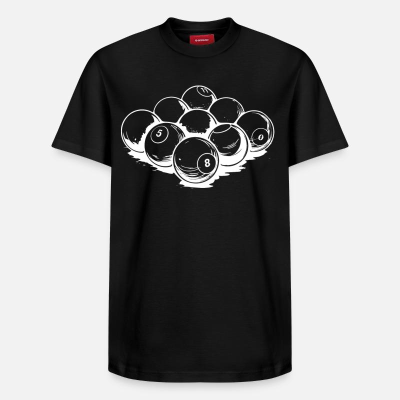 Dessin de boules de billard - T-shirt unisexe décontracté en coton Supima – de SPREAD - noir