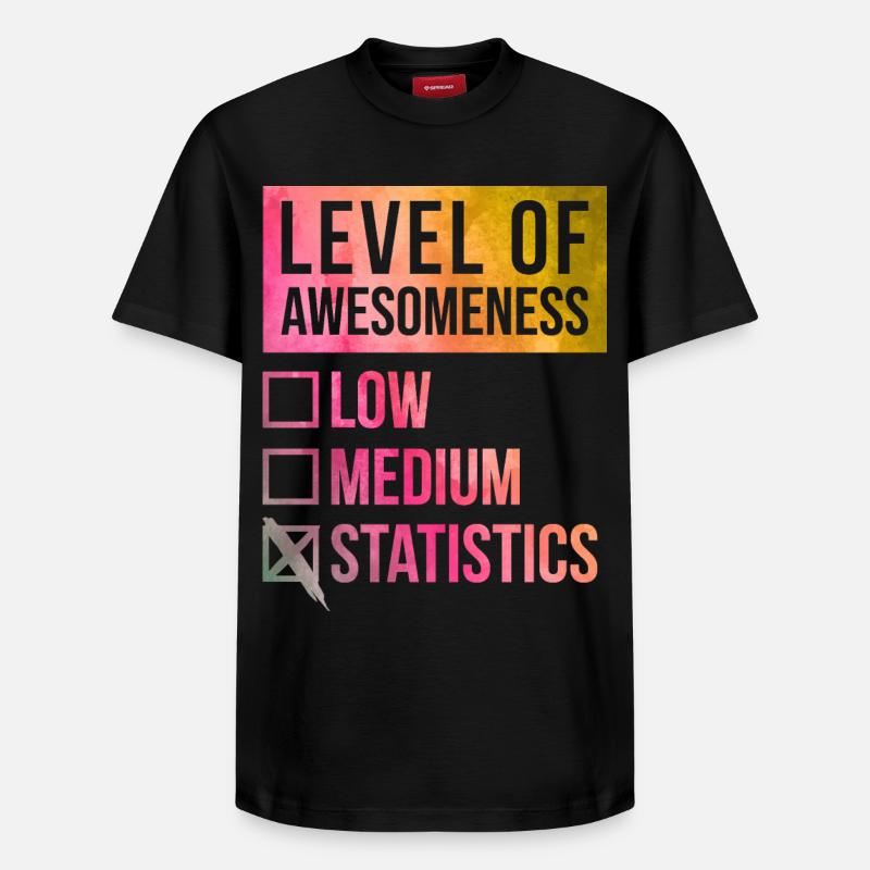statistiques - T-shirt unisexe décontracté en coton Supima – de SPREAD - noir