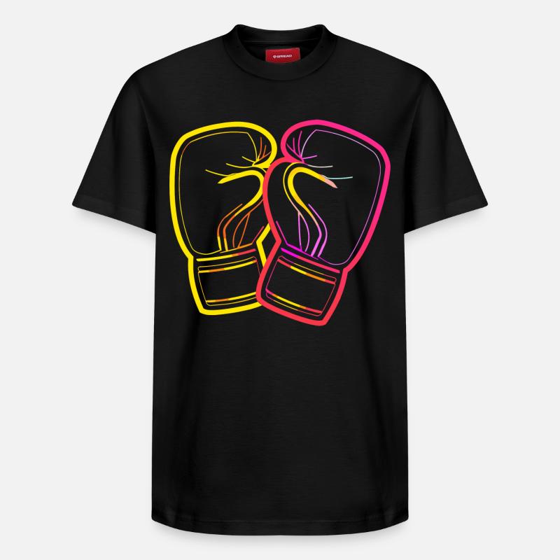 Dessin de gants de boxe - T-shirt unisexe décontracté en coton Supima – de SPREAD - noir