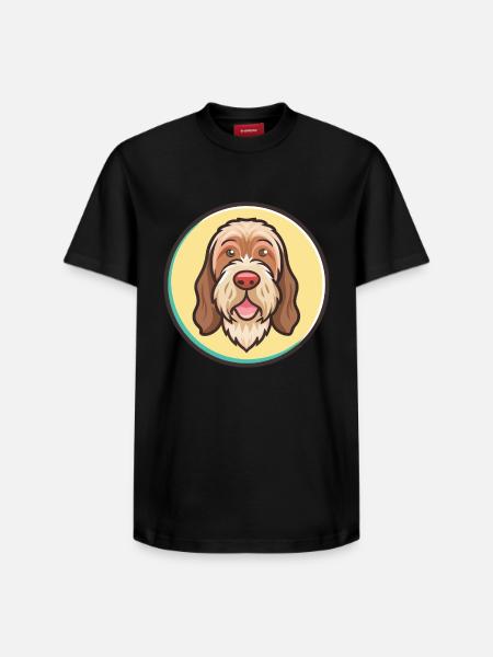Spinone Italiano Dog Breed Cartoon Kawaii Clipart - Relaxed Unisex Supima Cotton T-Shirt – by SPREAD - black