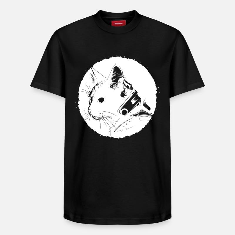 Steampunk Katze - Relaxed Unisex Supima Cotton T-Shirt – von SPREAD - Schwarz
