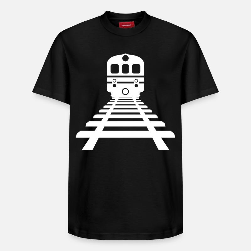 Dessin ferroviaire - T-shirt unisexe décontracté en coton Supima – de SPREAD - noir