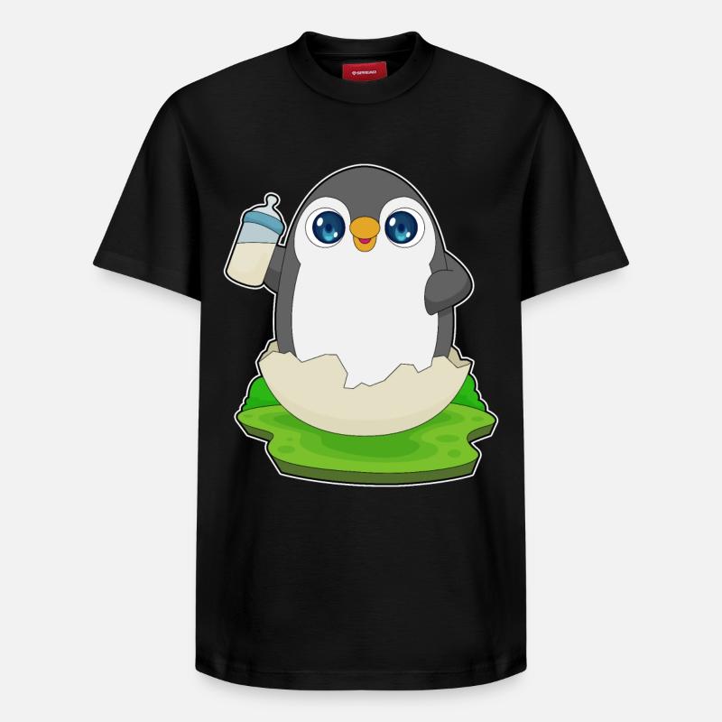 Penguin Biberon Lait - T-shirt unisexe décontracté en coton Supima – de SPREAD - noir