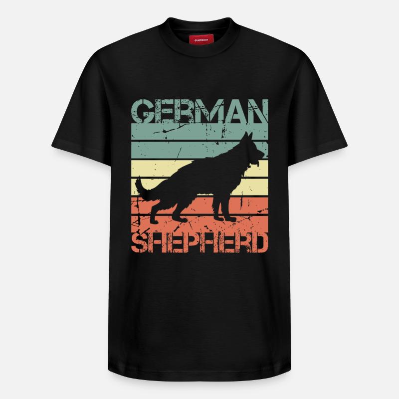 Berger allemand rétro - T-shirt unisexe décontracté en coton Supima – de SPREAD - noir